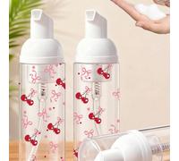 Dispenser di sapone in schiuma con decorazione a fiocco, mini bottiglia schiumogena per sapone liquido, shampoo, detergente per ciglie, lavamani - Bottiglia di plastica trasparente ricaricabile, adatt