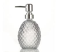 Dispenser di sapone in vetro trasparente da 354,4 g, stile vintage, dispenser per sapone per le mani, dispenser per lozioni, con pompa antiruggine argentata, per olio essenziale, shampoo, gel,