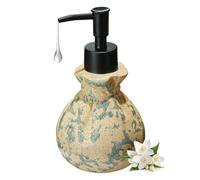 Dispenser Di Sapone, La pompa in ceramica da 12 once in stile retrò può riempire liquidi for la cucina del bagno for l'arredamento moderno(Cyan)