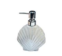 Dispenser di sapone liquido a forma di conchiglia in ceramica con bottiglia separata, disinfettante for le mani, lozione, accessori for il bagno, shampoo, box doccia(Bright White)