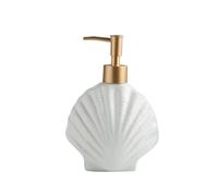Dispenser di sapone liquido a forma di conchiglia in ceramica con bottiglia separata, disinfettante for le mani, lozione, accessori for il bagno, shampoo, box doccia(Matte White 2)