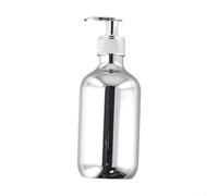 Dispenser di sapone liquido da 300 ml con struttura in plastica PET, adatto per sapone per mani, shampoo, balsamo, lozioni e sapone per piatti in cucina e bagno (argento)