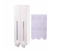 Dispenser di sapone liquido da bagno a parete da 420 ml, lozione detergente, disinfettante for le mani, gel doccia for cucina, hotel for famiglie(White Double-B)