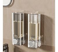 Dispenser di sapone liquido da parete, lavamani da bagno e cucina, contenitore per gel doccia e shampoo con pompa, alta capacità, adesivo forte, senza bisogno di forare, di ritorno a scuola Distributo