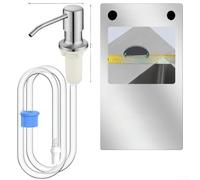 Dispenser di sapone liquido integrato per lavello da cucina con tubo flessibile lungo in un secondo funzionamento adatto da 26 a 40 mm di diametro di apertura ABS testa regolabile a 360 gradi grigio