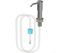 Dispenser di sapone liquido integrato per lavello da cucina con tubo flessibile lungo in un secondo funzionamento adatto da 26 a 40 mm di diametro di apertura ABS testa regolabile a 360 gradi grigio