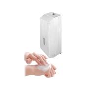 Dispenser di Sapone Liquido Manuale, per Sapone a Schiuma - a Muro, per Bagni e Cucine, 800ml, 12.9x27.1x11.7cm, in Acciaio Inox, Grigio