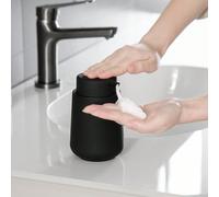 Dispenser di sapone liquido per le mani in schiuma nero opaco da 325 ml - Stile minimalista moderno per bagno e piano cucina, ricaricabile, idea regalo di Ognissanti, decorazione bagno e casa, decoraz