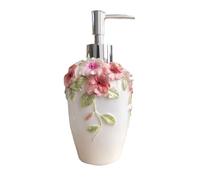 Dispenser di sapone liquido vintage con fiore 3D da appoggio, dispenser per sapone liquido, bottiglia per bagno, cucina, bancone, dispenser di sapone liquido per le mani (Wei)