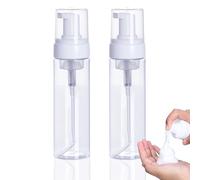Dispenser di sapone per bottiglie ricaricabili - PEPAX Pack of 2 200 ml Plastic Pump Dispenser Trasparente Travel Bottles Soap Dispenser per Family Travel Business Trip