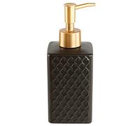 Dispenser di sapone per cucina, bagno, pompa in ceramica trasparente e plastica, per lavastoviglie, sapone liquido (nero)