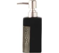 Dispenser di sapone per le mani, Dispenser di sapone quadrato in ceramica con pompa, bottiglia e shampoo ricaricabile for mani da 380 ml for controsoffitto bagno, 13,4 once 1 pezzo(Black)