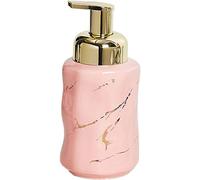 Dispenser di sapone per le mani, Dispenser di sapone schiumogeno in ceramica marmo con pompa dorata, dispenser lozioni for le mani for la cucina del bagno, 320 ml-520 ml 1 pezzo(Pink,320ml)