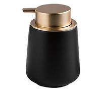 Dispenser di sapone per mani in marmo, dispenser per sapone da lavoro, per lozione a mano, in ceramica, ricaricabile, dispenser per sapone per mani e doccia, per bagno e cucina (nero opaco)