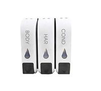 Dispenser di Sapone per Montaggio A Parete Dispenser di Sapone da 350 Ml Singolo/Doppio/Triplo Dispenser per Doccia Shampoo per Doccia Contenitore per Sapone Liquido Accessori PE, White Triple