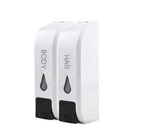 Dispenser di Sapone per Montaggio A Parete Dispenser di Sapone da 350 Ml Singolo/Doppio/Triplo Dispenser per Doccia Shampoo per Doccia Contenitore per Sapone Liquido Accessori PE, White Double