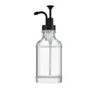 Dispenser di sapone quadrato in vetro, dispenser di lozione, flacone da 500 ml, dispenser di sciroppo, dispenser di sapone for le mani, for cucina, casa e bagno(Svart,1 pack)