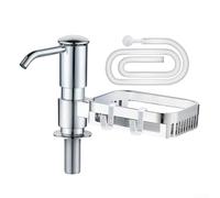 Dispenser di sapone rotante a 360 gradi con ganci di stoccaggio, che fornisce un'efficiente erogazione del sapone e una migliore organizzazione del contatore (argento)