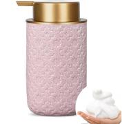Dispenser di Sapone Schiumogeno Dorato - Pompa in Ceramica da 355 Ml per Cucina E Bagno, Ideale per Sapone Liquido, Gel Doccia E Igienizzante - Elegante Dispenser di Sapone Pink