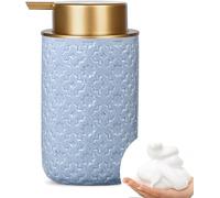 Dispenser di Sapone Schiumogeno Dorato - Pompa in Ceramica da 355 Ml per Cucina E Bagno, Ideale per Sapone Liquido, Gel Doccia E Igienizzante - Elegante Dispenser di Sapone Blue