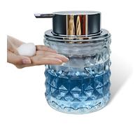Dispenser di sapone schiumoso in vetro con pompa argentata, ricaricabile, dispenser per sapone per le mani, per bagno e cucina (1 confezione-D887)