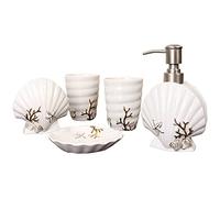 Dispenser di sapone Set di sapone per lozione in ceramica Set per il lavaggio della bottiglia del bagno di famiglia Articoli da toeletta da bagno Set regalo di nozze Dispenser di sapone/Tazza di
