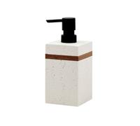 Dispenser Di Sapone, Simpatico piatto in plastica for bagno e cucina con pompa, decorazione primaverile beige opaco(C)