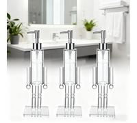 Dispenser Di Sapone Trasparente a Forma Di Schiaccianoci in Acrilico, Bottiglia Di Sapone for Le Mani Natalizia Ricaricabile for Decorazioni Natalizie for Bagno E Cucina, Grazioso(3PCS)
