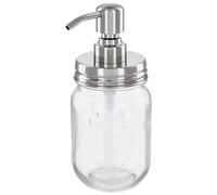 Dispenser di sapone vintage di Mason Jar retrò 473 ml con testa della pompa in acciaio inossidabile (cromo d'argento)