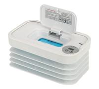 Dispenser di scaldasalviette per neonati, 3 scaldasalviette per neonati a temperatura regolabile pieghevole con coperchio per casa, all'aperto e in viaggio