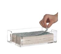 Dispenser di tovaglioli da tavolo - portatovaglioli in acrilico per tavolo da pranzo, decorazione universale, porta tovaglioli di carta trasparente, scatola per tovaglioli piatti, 9,5 x 5,5 x 2,5 cm