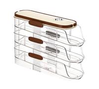 Dispenser di uova arrotolabile - Dispenser automatico di uova a 3 strati per frigorifero | Scatola di immagazzinaggio uova Contenitore uova per frigorifero, piano di lavoro e dispensa