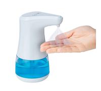 WENKO Dispenser per disinfettante con sensore Diala. dispenser per liquido disinfettante senza contatto. disinfezione igienica della mani. non gocciola. riempibile. funzionamento a batteria. capienza 360 ml. 9.5 x 19.5 x 13.5 cm