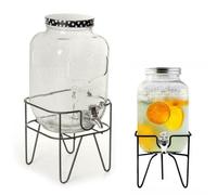 Dispenser distributore bibite bevande barattolo vetro rubinetto 4 litri supporto