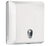 DISPENSER DISTRIBUTORE PORTA ASCIUGAMANI IN CARTA A MURO PER SALVIETTE PIEGATE A Z COLORATO COLORED SOFT TOUCH (BIANCO)