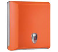 DISPENSER DISTRIBUTORE PORTA ASCIUGAMANI IN CARTA A MURO PER SALVIETTE PIEGATE A Z COLORATO COLORED SOFT TOUCH (ARANCIO)