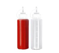 Dispenser dosatore per condimenti e salse con tappo antigoccia 2 pz