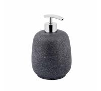 METAFORM, Afra, Dispenser Sapone da Appoggio in Poliresina Grigio Pietra, 10,5 x 18 cm