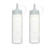 Dispenser Dosatori Graduati per salse 250 ml - 2 Pezzi (Trasparente)