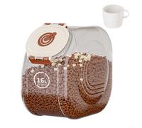 Dispenser ermetico per riso con timer, contenitore di stoccaggio di grande capacità, contenitore trasparente per cereali per dispensa, custode della freschezza degli alimenti con data (caffè di