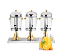 Dispenser For Bevande Con Rubinetto Buffet For Bevande Succhi, Dispenser For Succhi Caldi Freddi, Grande Capacità Con Coperchio Trasparente(Gold,24L)