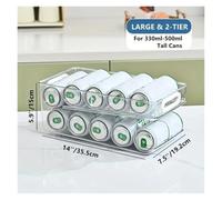 Dispenser For Lattine Di Soda,Organizer Impilabile Frigorifero In Plastica | Design Impilabile A 1/2 Livello, Plastica Trasparente For Conservare Le Bevande Nel Frigorifero(2Tier)