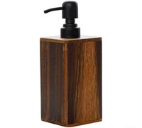 Dispenser in legno di noce per il corpo, per lozioni, shampoo e sapone liquido, con funzione di pressione e contatto uniforme sulla base (misura grande)