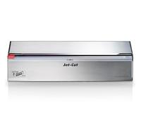Dispenser jet-cut in inox 45 cm per pellicola, incluso un rotolo da 45 cm x 500 m Jet-Cut.