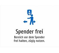 Dispenser libero - Mantieni l'area libera prima del distributore - Utilizzo rapido - Adesivo A4: 297 x 210 mm - Con grafica e testo