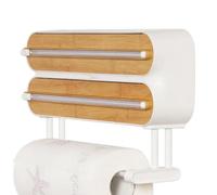 Dispenser Magnetico per Alluminio Organizer Magnetico per da Cucina | con Taglierina e Porta Rotoli di Pellicola e per Frigo Preparazione Pasti Cottura Carne Snack Verdure Elettrodomestici