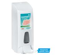 DISPENSER MANUALE GEL SAPONE MANI AZIONAMENTO A GOMITO FISSAGGIO A MURO 1 LITRO