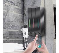 Dispenser manuale di sapone da parete, 1/2/3 tazza da 420 ml, per bagno, doccia, gel, shampoo, balsamo, contenitore liquido per casa, hotel, ufficio (nero triplo)