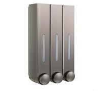 Dispenser manuale di sapone da parete da 420 ml, con design antigoccia a prova di perdite, per doccia e bagno, con opzioni di contenitore gel da singolo a triplo (grigio3)