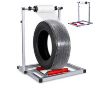 Dispenser Manuale per Film Estensibile per Pneumatici, Supporto Avvolg | Supporto Manuale per Avvolgere Ruote, Altezza Regolabile da 70 a 130 cm, per Film fino a 49,8 cm, per Protezione Magazzino